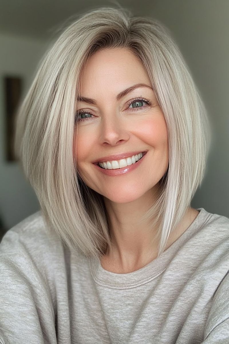 Sleek Bob with Side Part