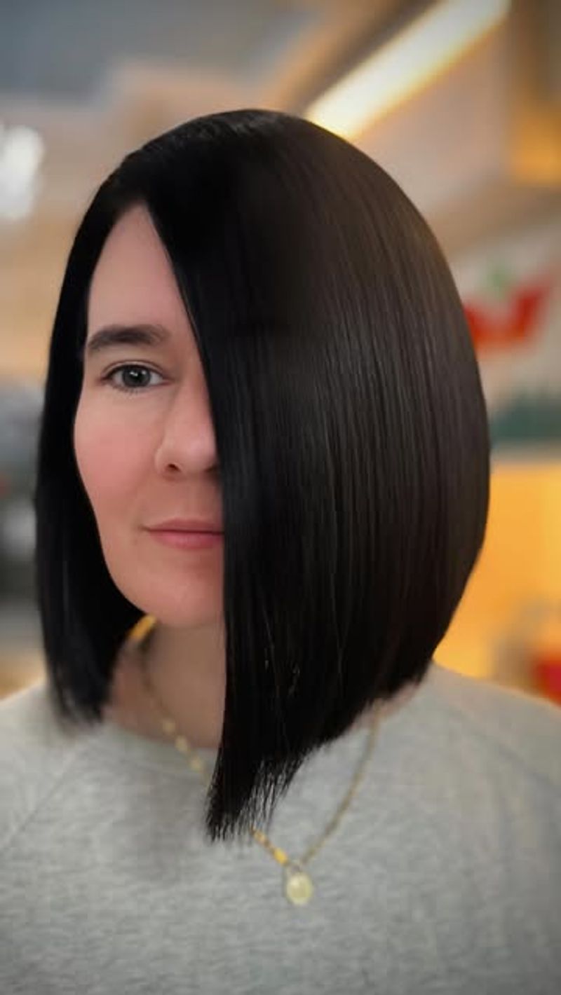 Sleek Bob with Side Part