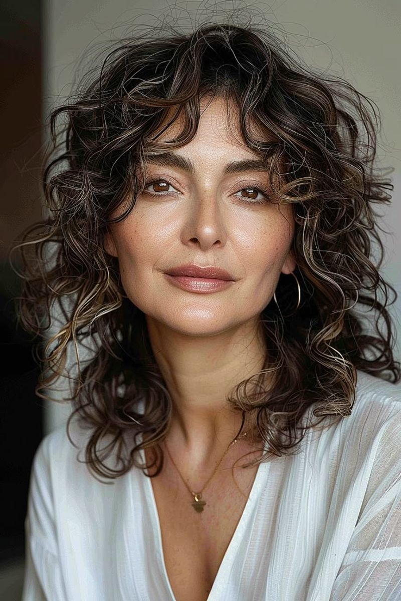 Soft Curls with Face-Framing Layers