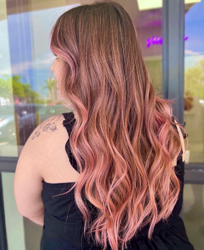 Balayage cor-de-rosa suave