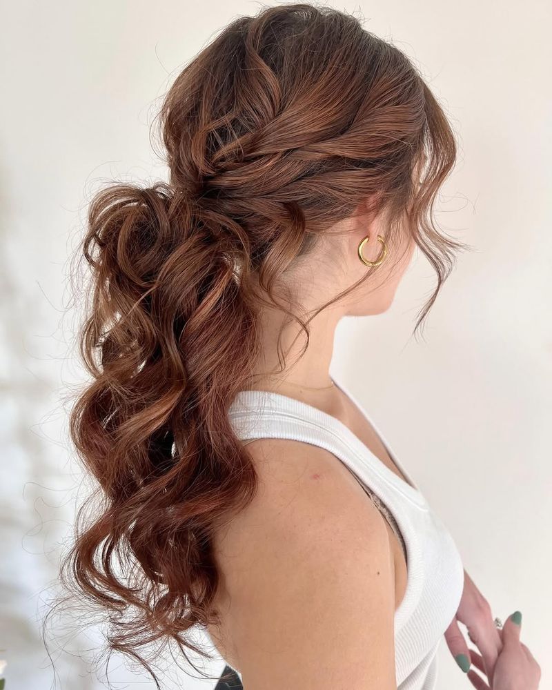 Textured Ponytail with Bangs