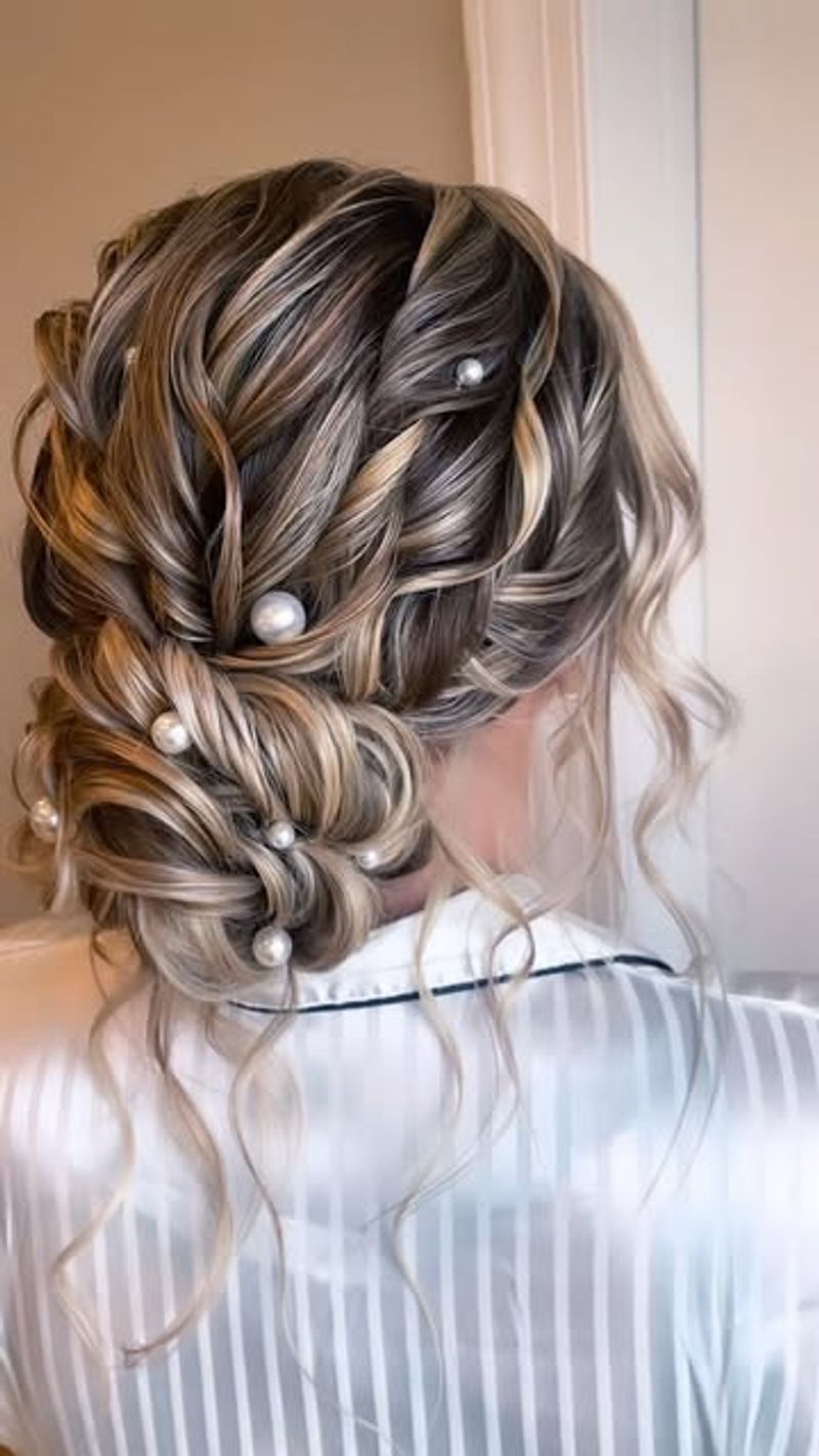 Textured Updo with Pearls