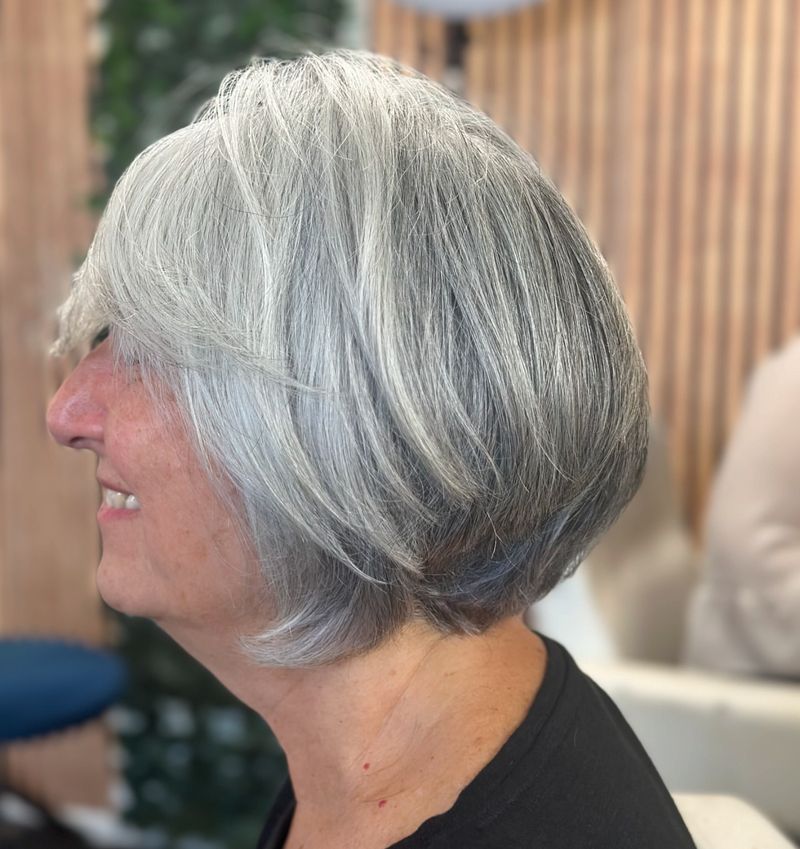 Tousled Grey Bob