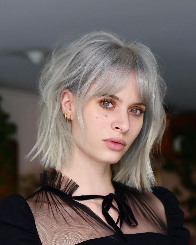 Wavy Grey Bob