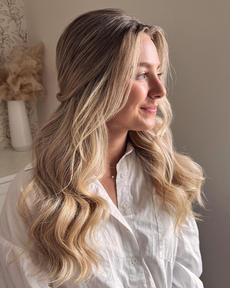 Youthful Half-Up Waves