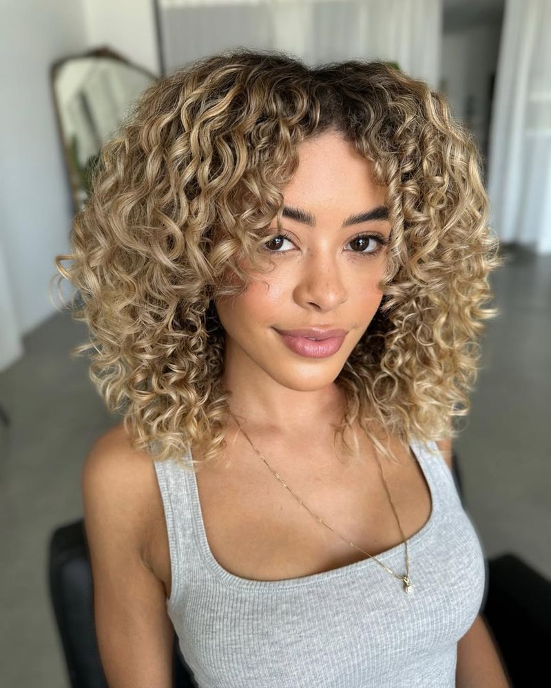 Curly Blonde Bob