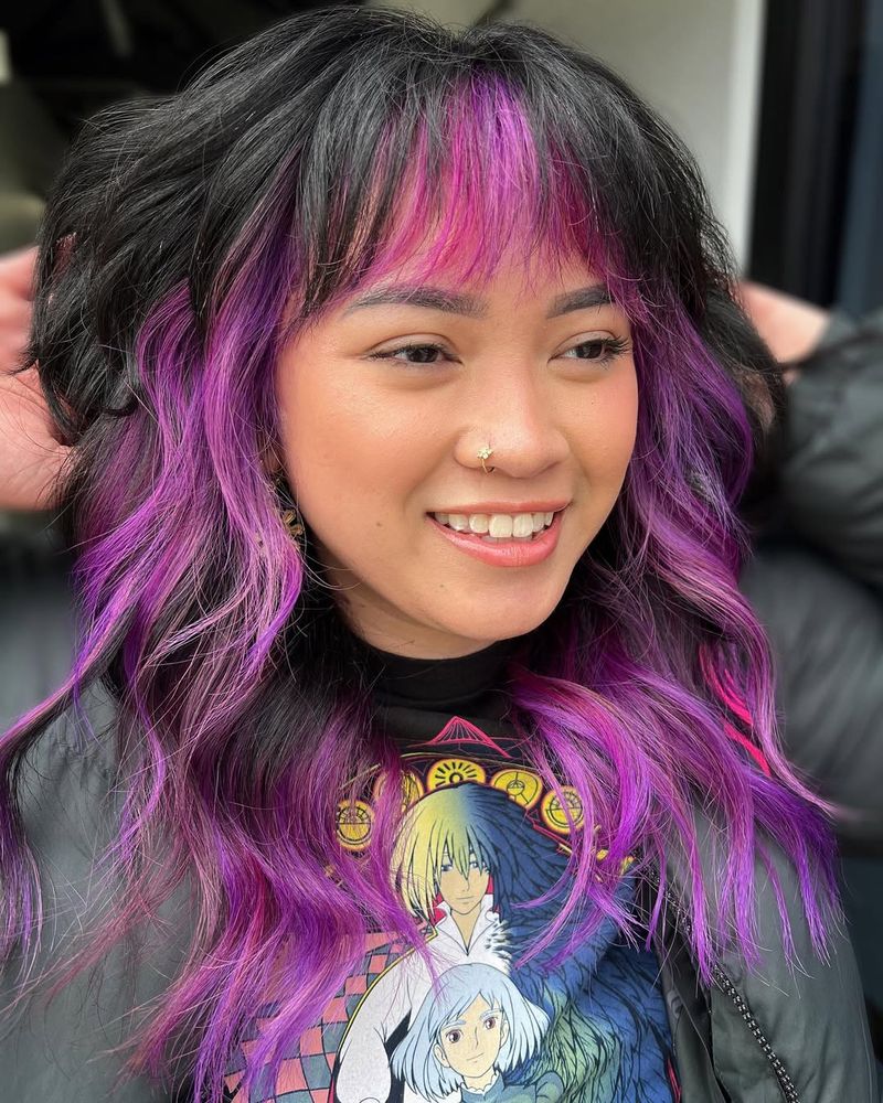 Choppy Shag with Vibrant Streaks