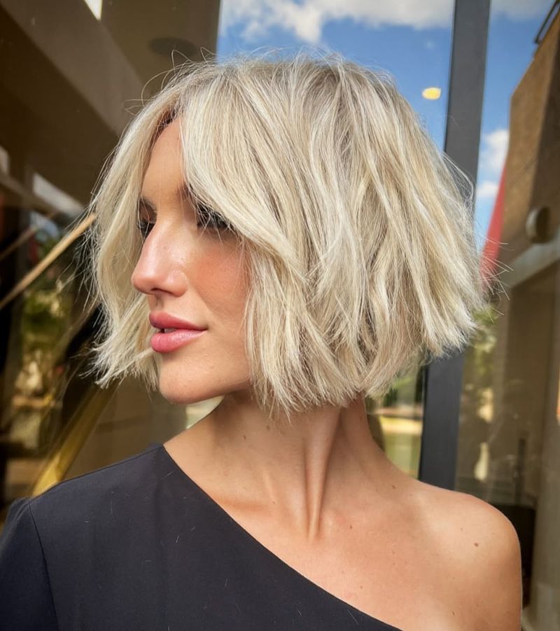 Textured Blonde Bob