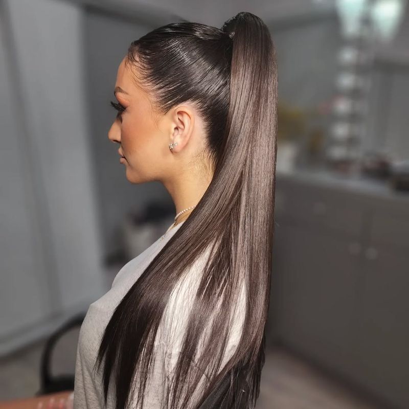 Slicked-Back Ponytail