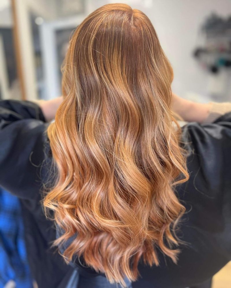 Nutmeg Brown with Peach Highlights