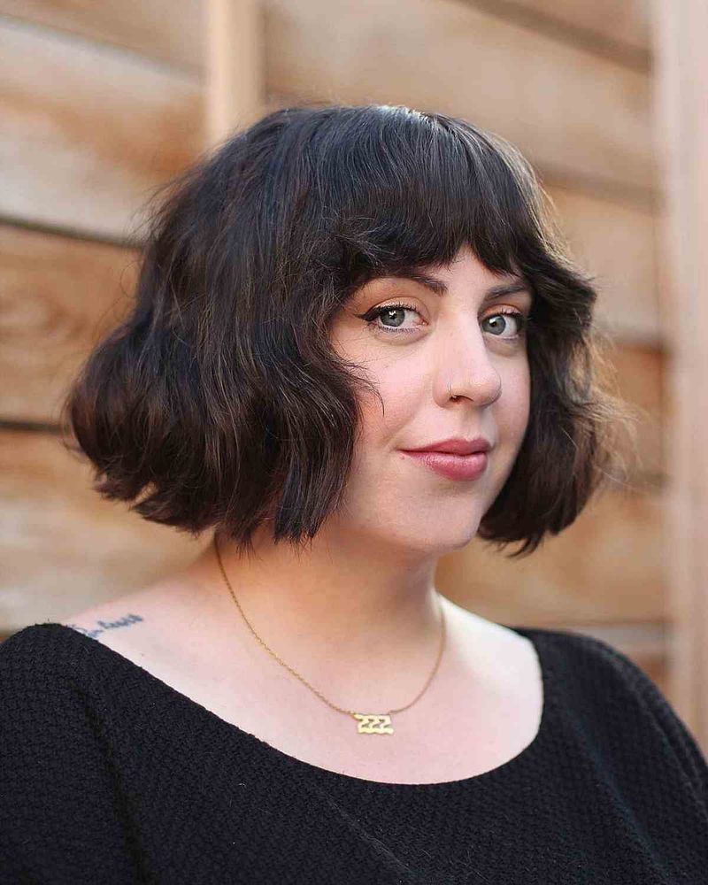 Fringed Bob for Round Faces