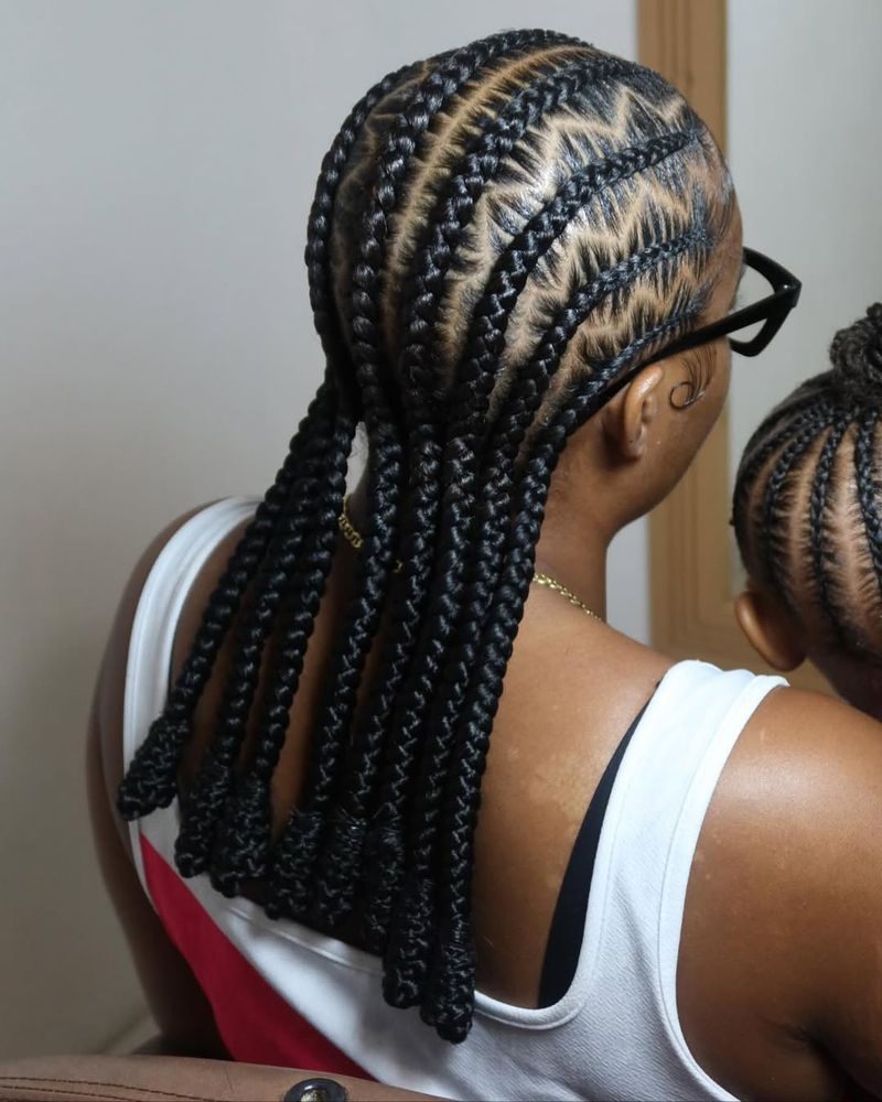 Zigzag Parting Braids