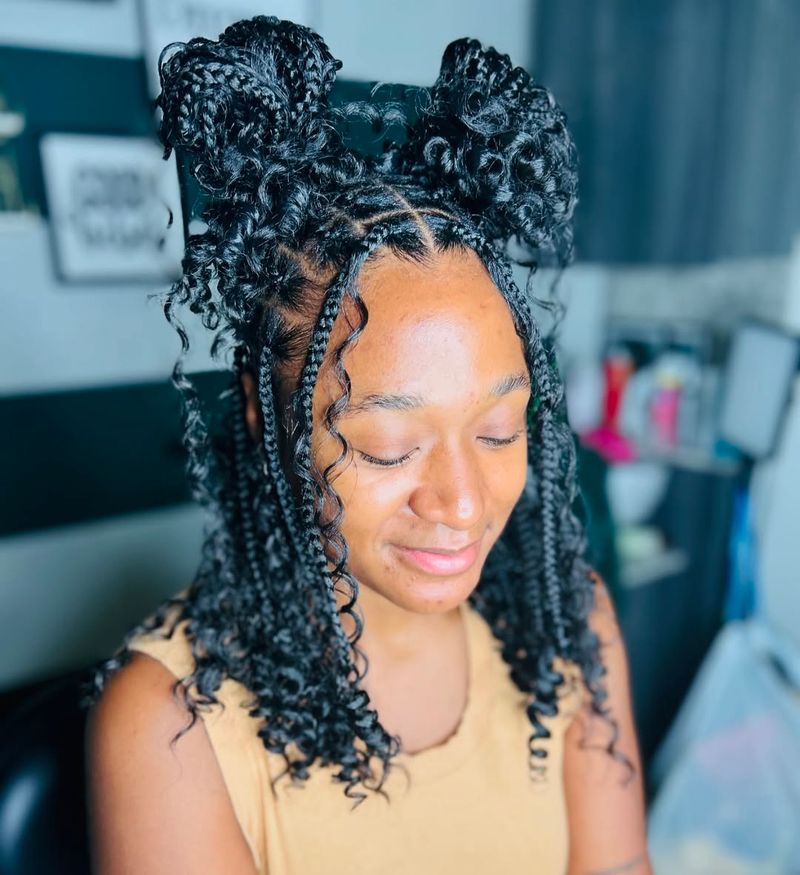 Knotless Braids with Space Buns