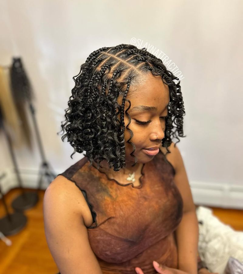 Curly Bob with Braids