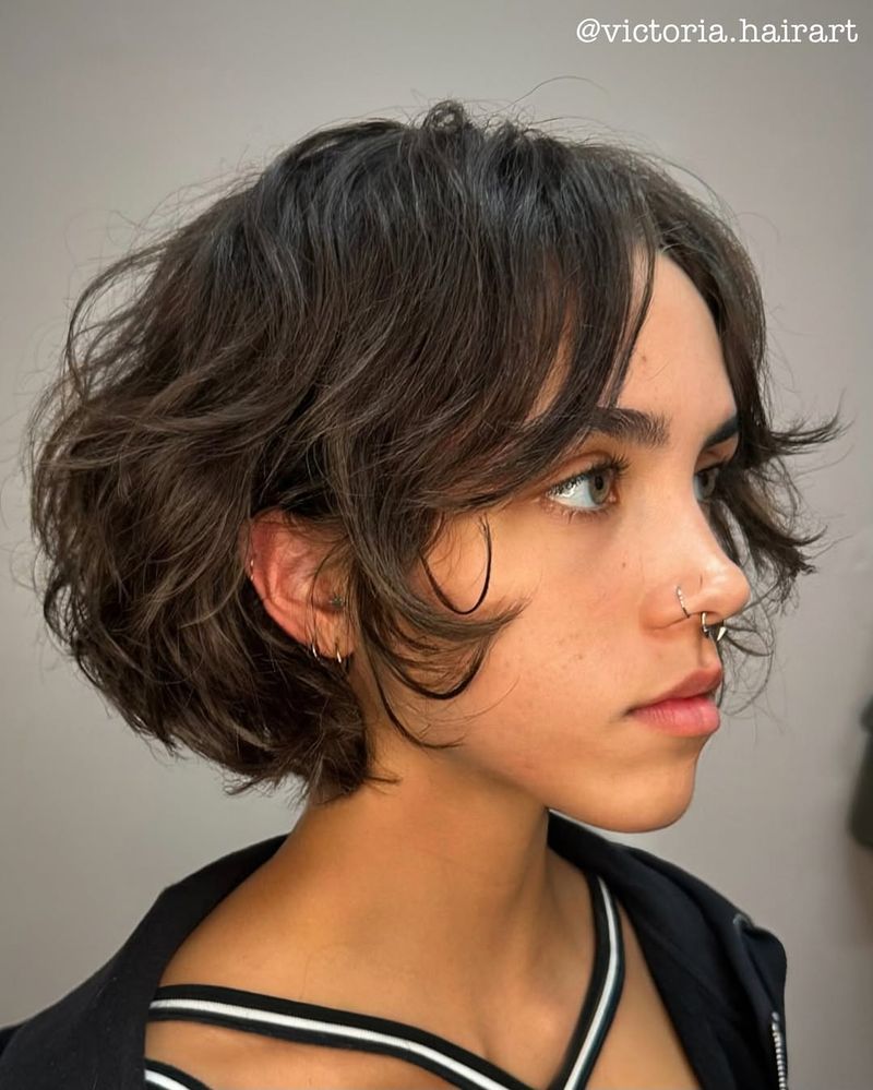 Textured Curls with Bangs