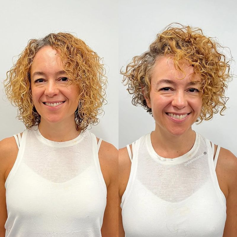 Asymmetrical Curly Cut