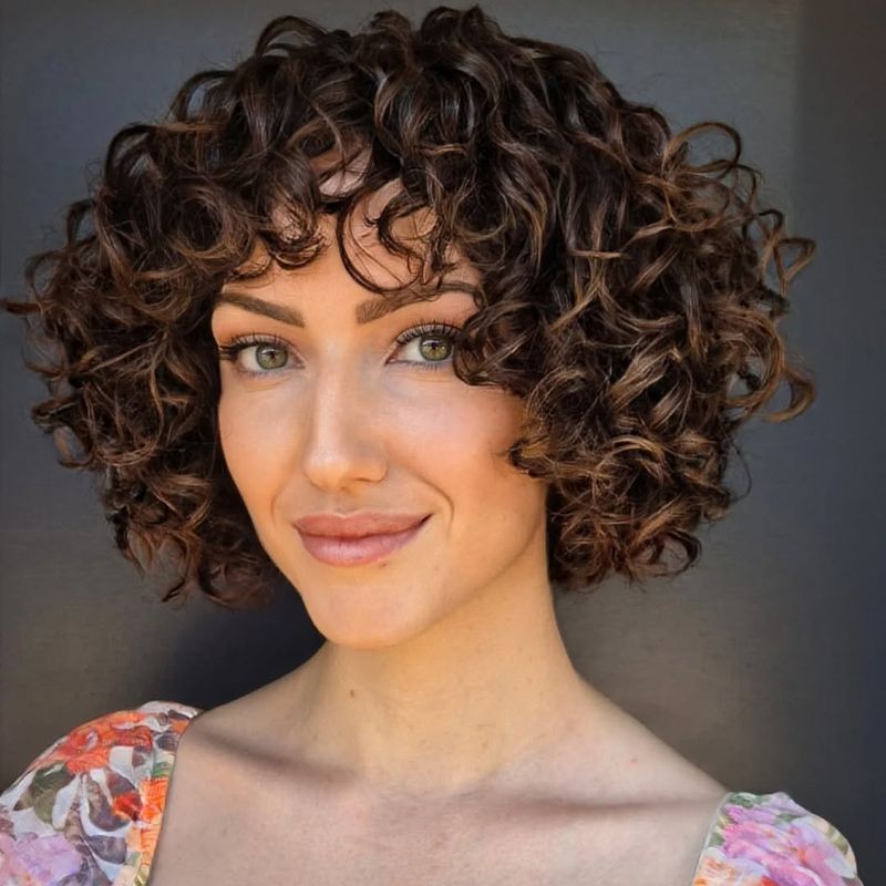 Curly Bob with Fringe