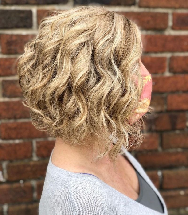 Curly Bob with Highlights