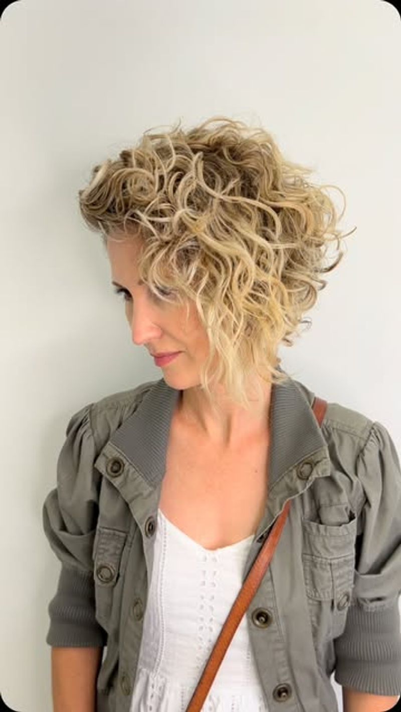 Asymmetrical Curly Cut