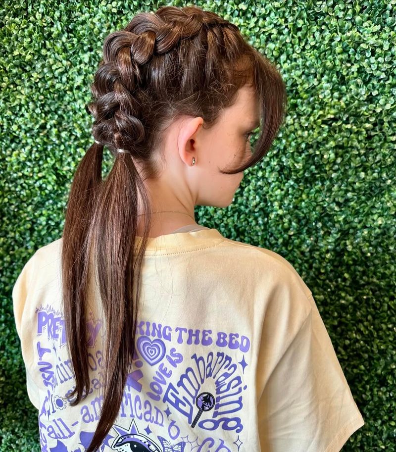 Curtain Bangs with Braids