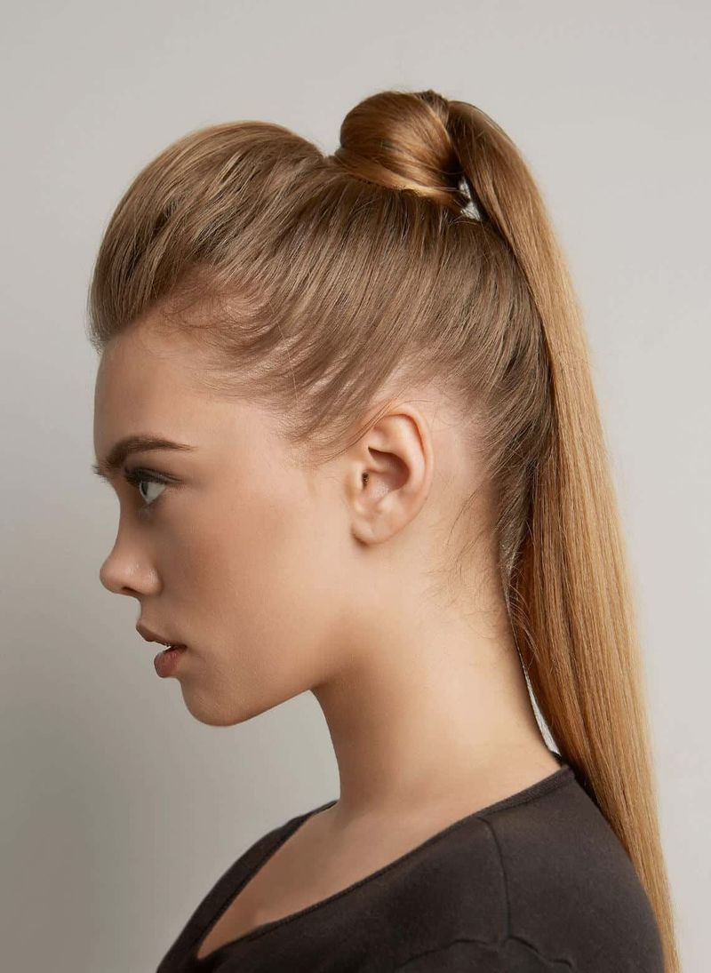 Sleek Ponytail with a Pompadour