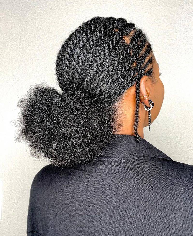 Flat Twist Updo with Curls