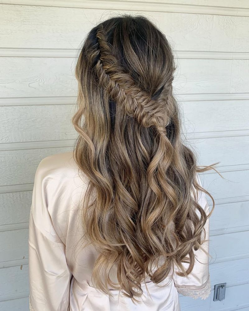 Half-Up Fishtail Braid