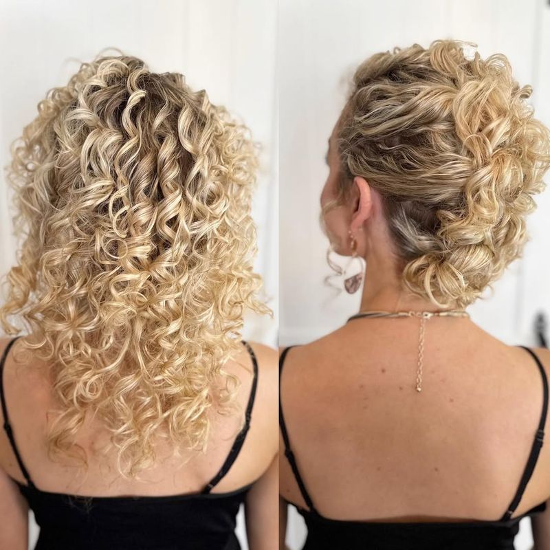 Chignon désordonné avec tresses