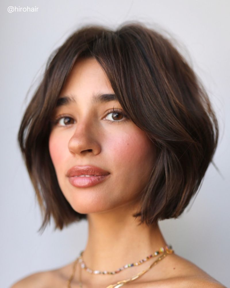 Feathered Bob with Sleek Finish