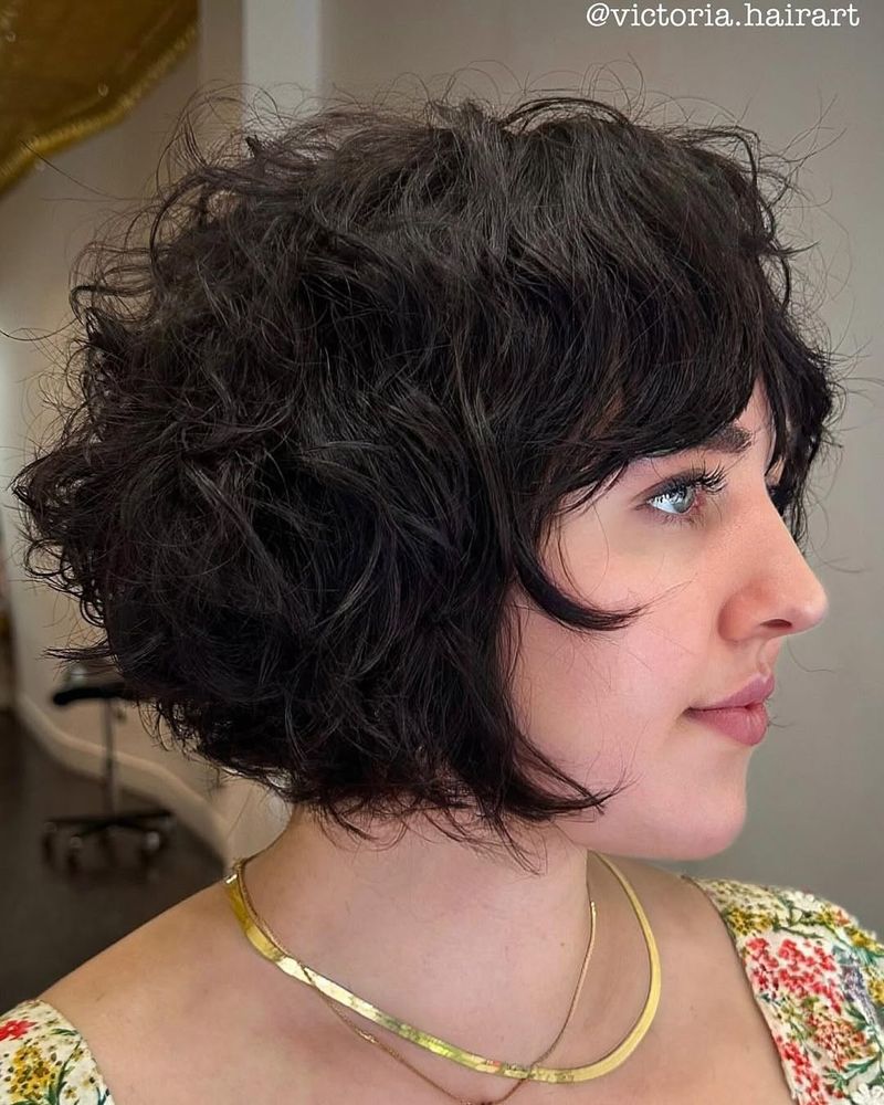 Curly Feathered Bob