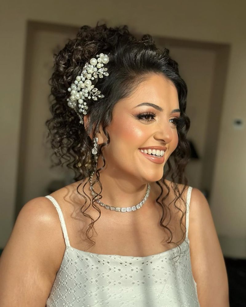 Curly Updo with Tiara