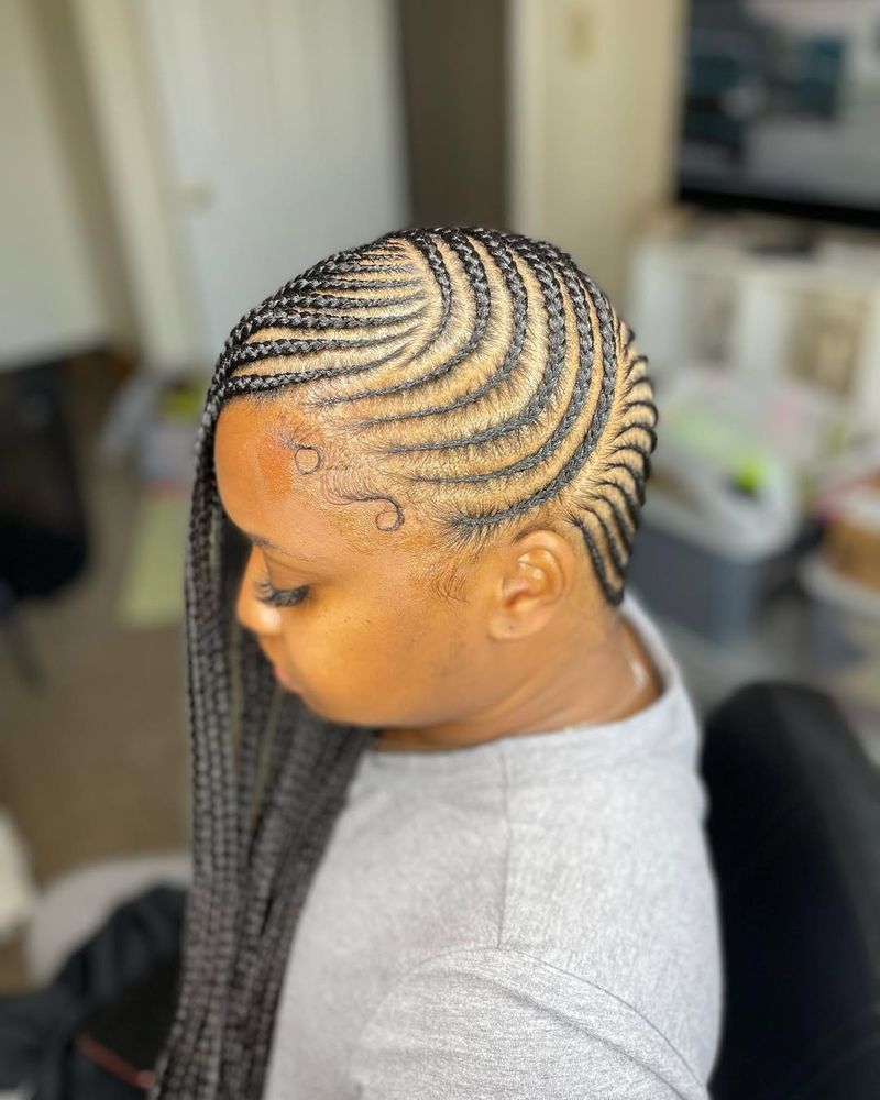 Side Swept Cornrows