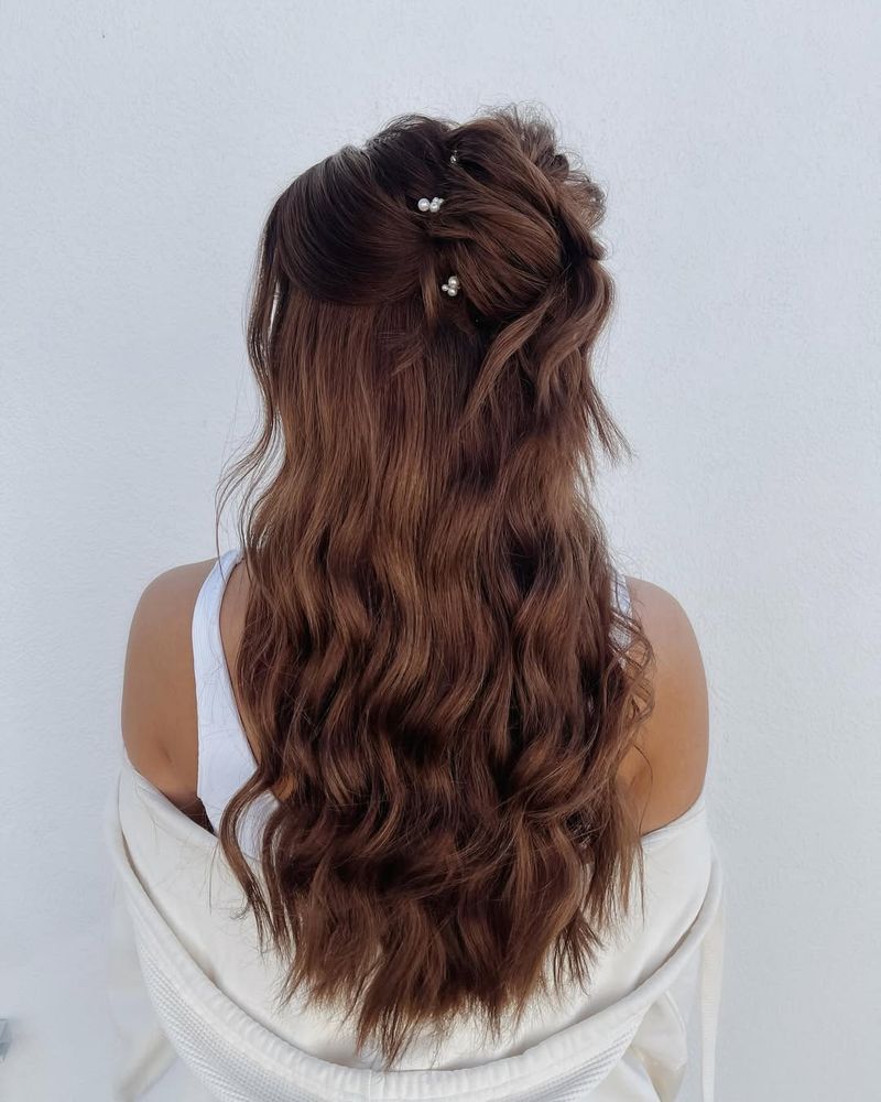 Messy Half-Up Bun