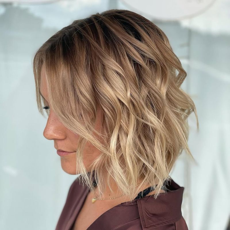 Inverted Bob with Tousled Waves