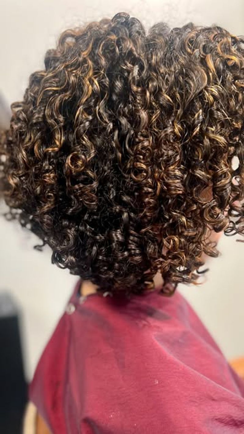 Inverted Bob with Tight Curls