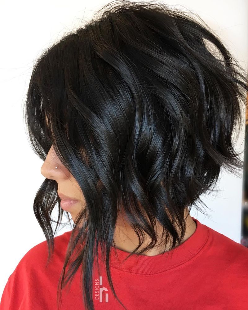 Inverted Bob with Messy Waves