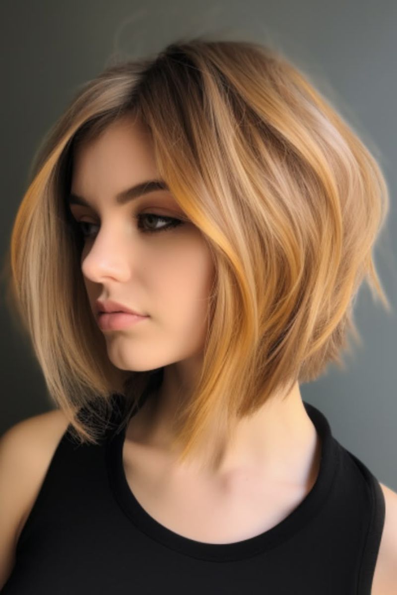 Inverted Bob with Feathered Layers