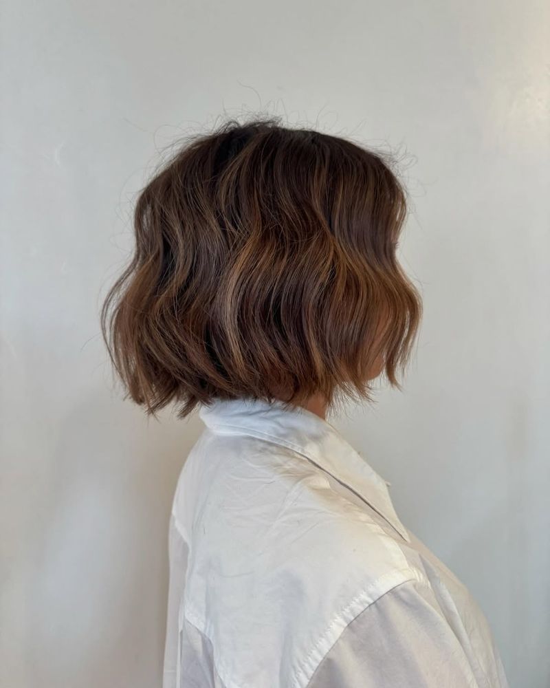 Messy Brunette Bob