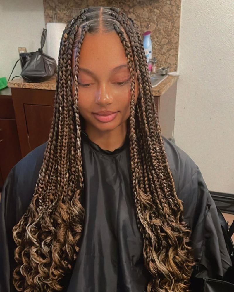 Curly End Knotless Braids