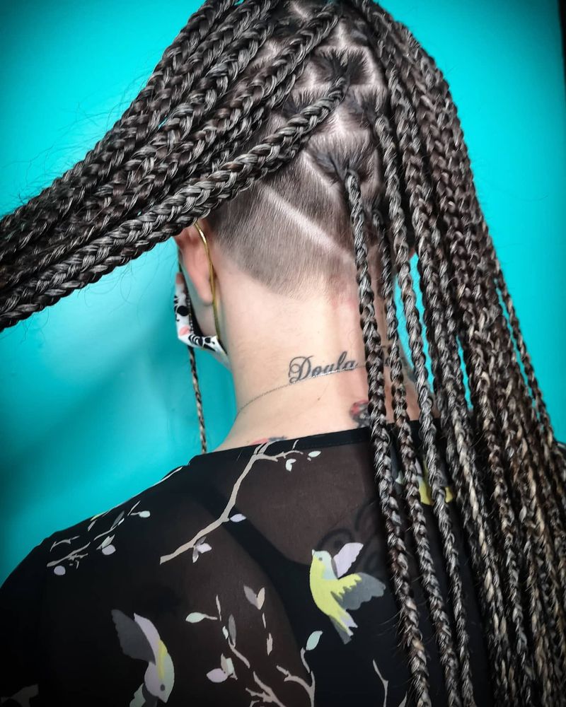 Knotless Braids with Undercut