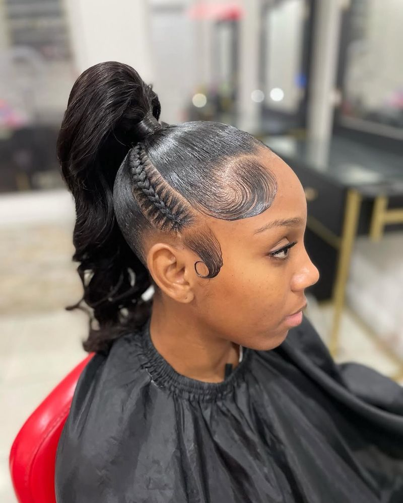 High Ponytail Knotless Braids