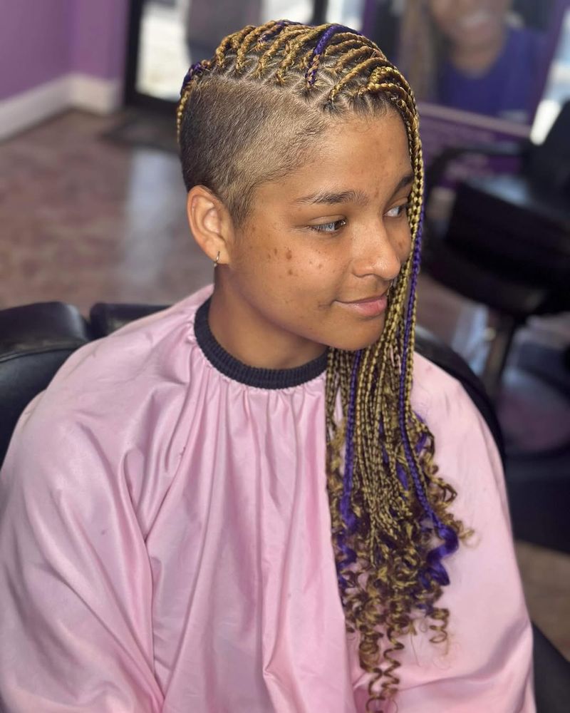 Knotless Braids with Shaved Sides