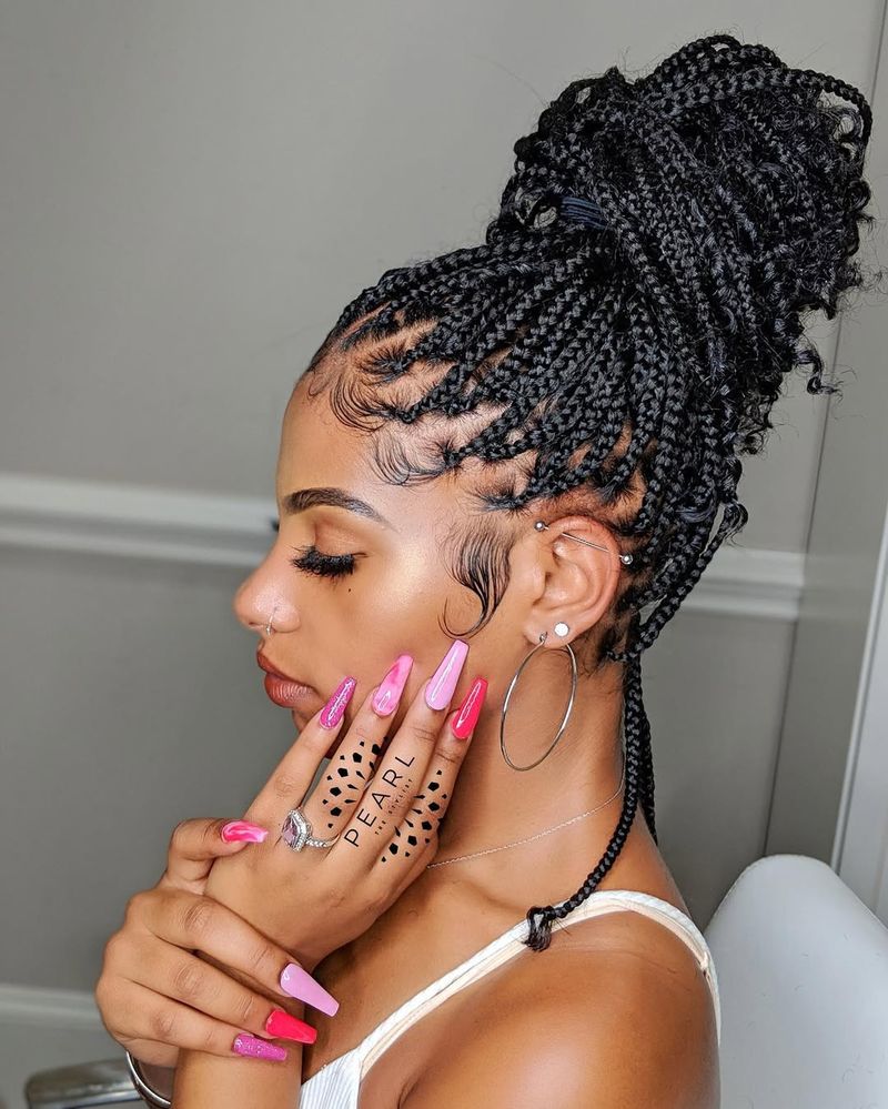 Knotless Braids with a Bun