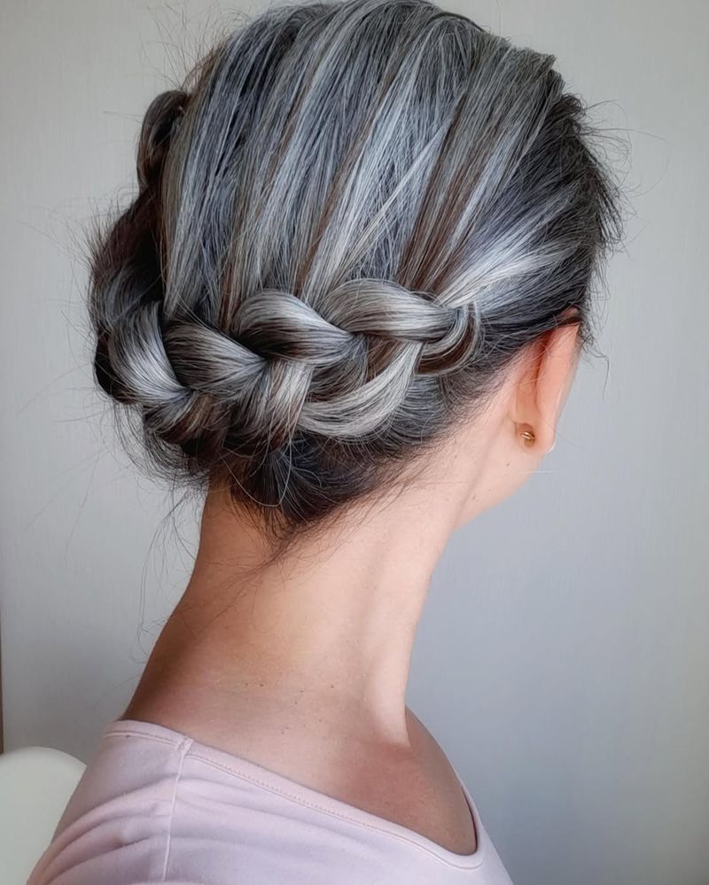 Gray Braided Crown