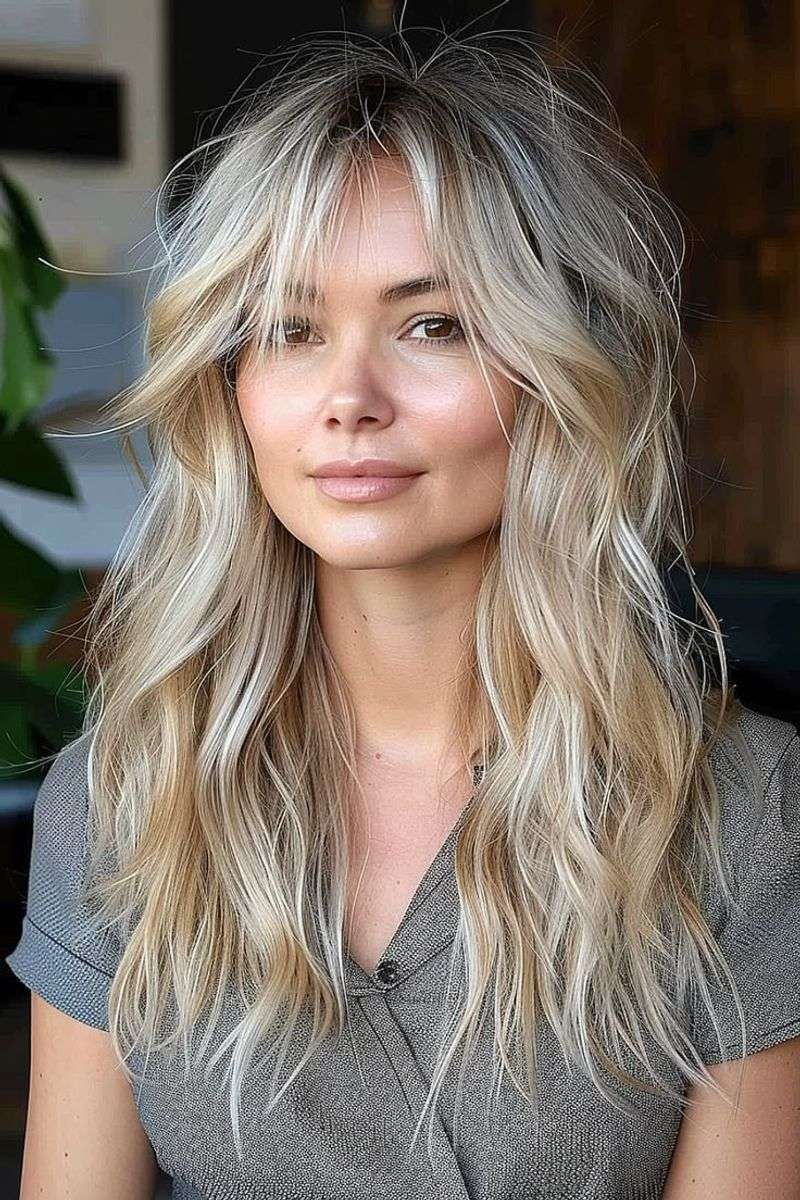 Beachy Shag with Sun-Kissed Highlights