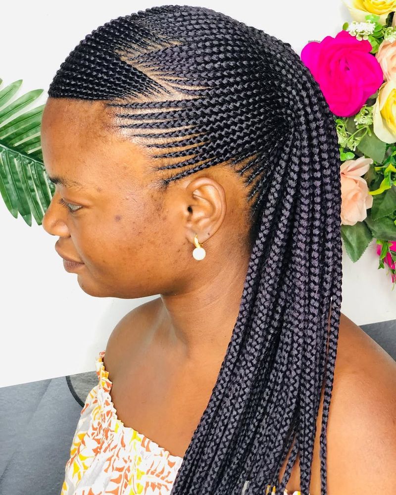 Cornrowed Ponytail