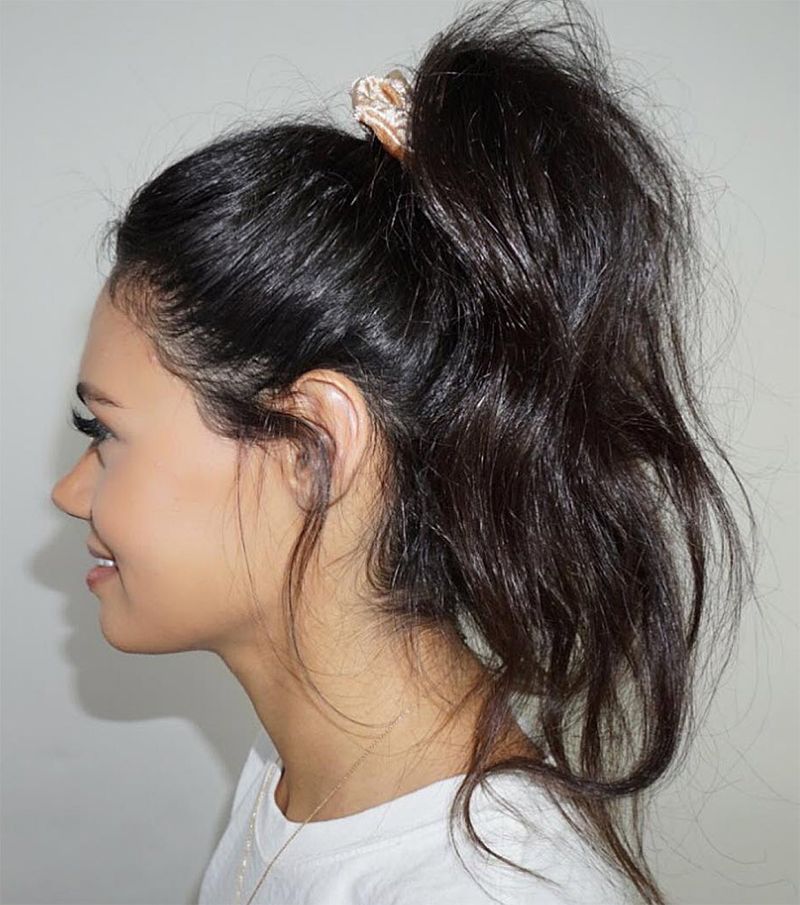 High Ponytail with Scrunchie