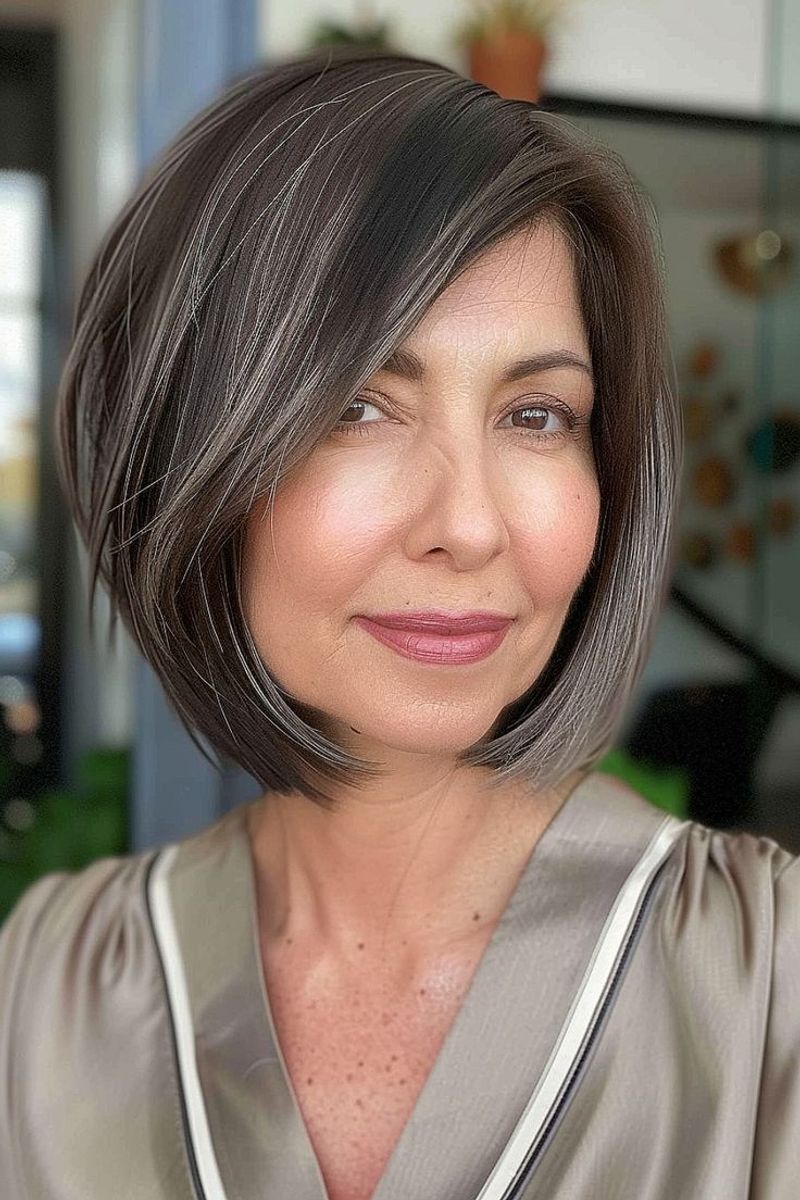 Sleek Bob with Highlights