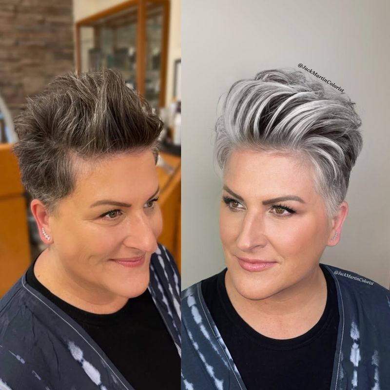 Voluminous Silver Quiff