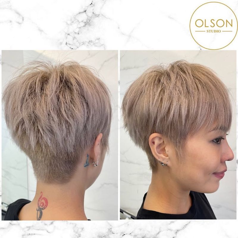 Ash Blonde Pixie Cut